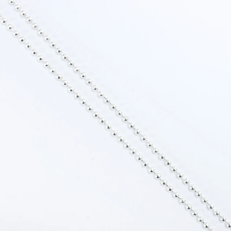 silver 5 м/лот, 1,5 мм, 2 мм, 2,4 мм, Шариковые бусины, чианские, античная бронза, Шариковая цепь, объемные ювелирные цепочки для ожерелья, сделай сам, изготовление ювелирных изделий - Цвет: silver