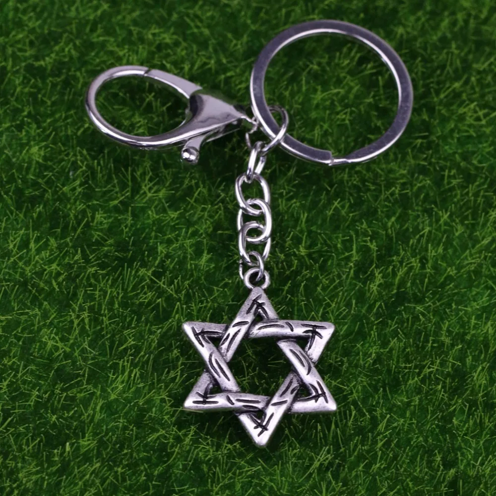 Оригинальный цепочка для ключей из Израиля с изображением мессиановой звезды