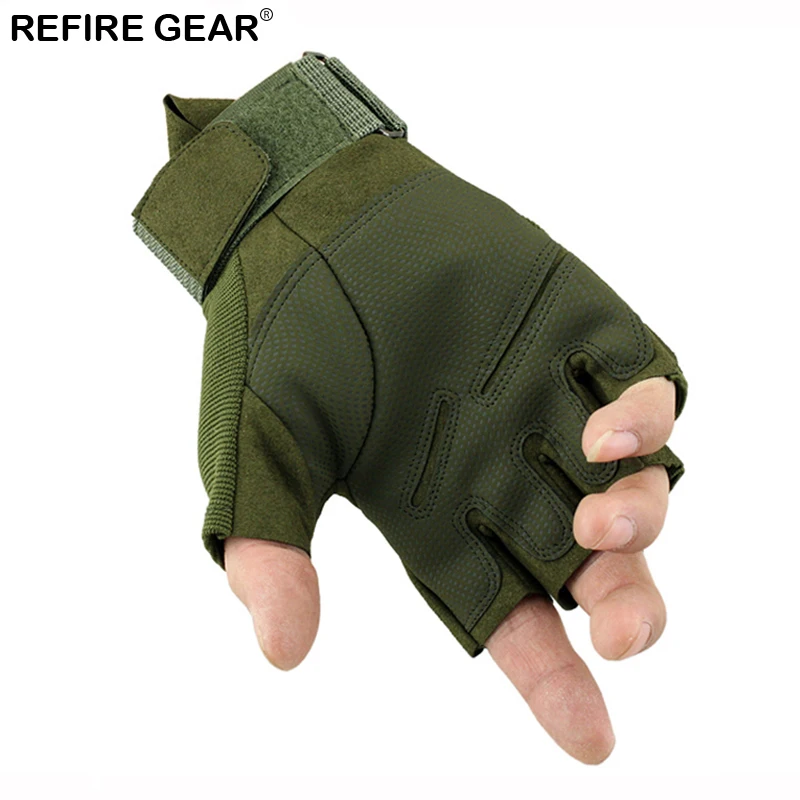 Мужские тактические перчатки Refire Gear Нескользящие без пальцев для езды на