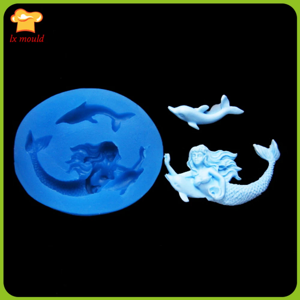

Mermaid Cake Fondant Mould mermaid Princess Silicone Molding Tool