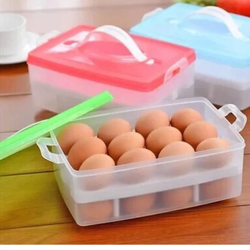Кухонные принадлежности двухслойная пластиковая коробка для яиц хранения