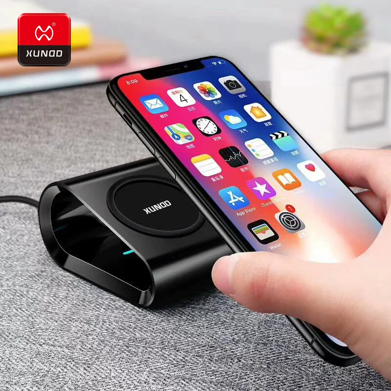 Беспроводное зарядное устройство Qi 10 Вт для iPhone Xs Max 8 Plus быстрая Беспроводная