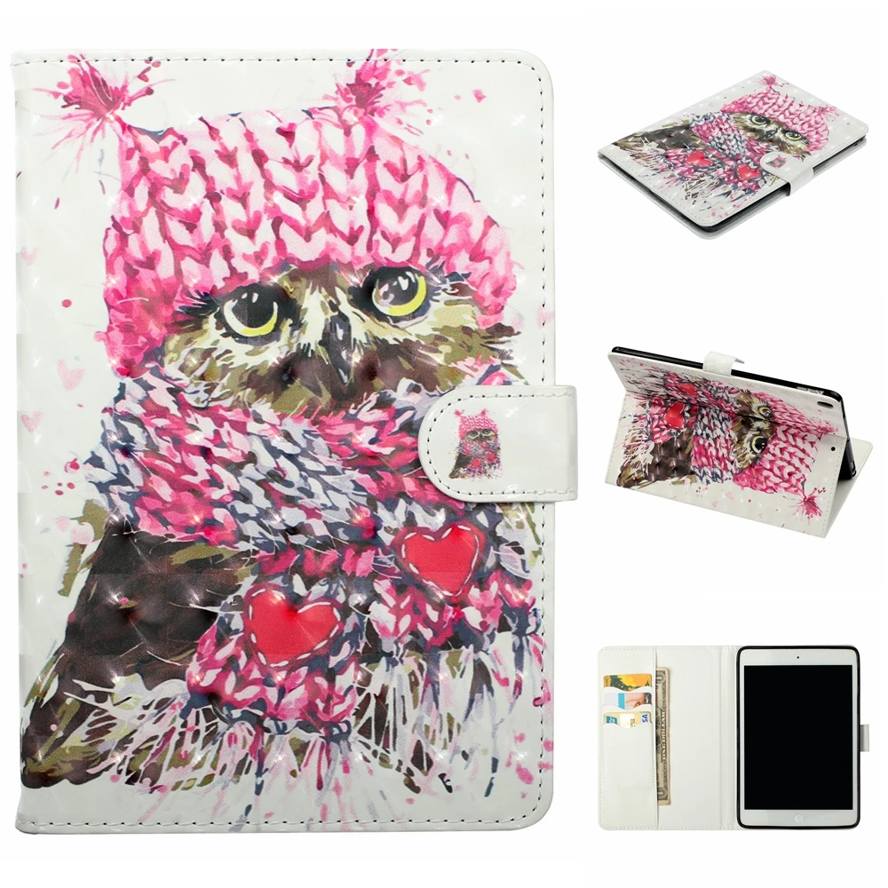 

HYYGEDeal Owl Butterfly Pattern Girls Flip ID Card Holder Leather Stand case cover for Apple ipad Pro 10.5 cover