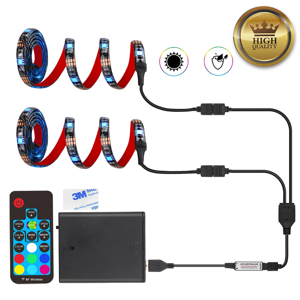 5 в RGB светодиодные ленты USB SMD5050 ТВ ПК подсветка с RF 17Key пульт дистанционного