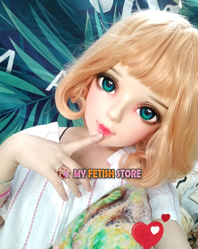 (Shi 07) Женская милая девочка каучуковая полуголовая Kigurumi BJD маска для косплея