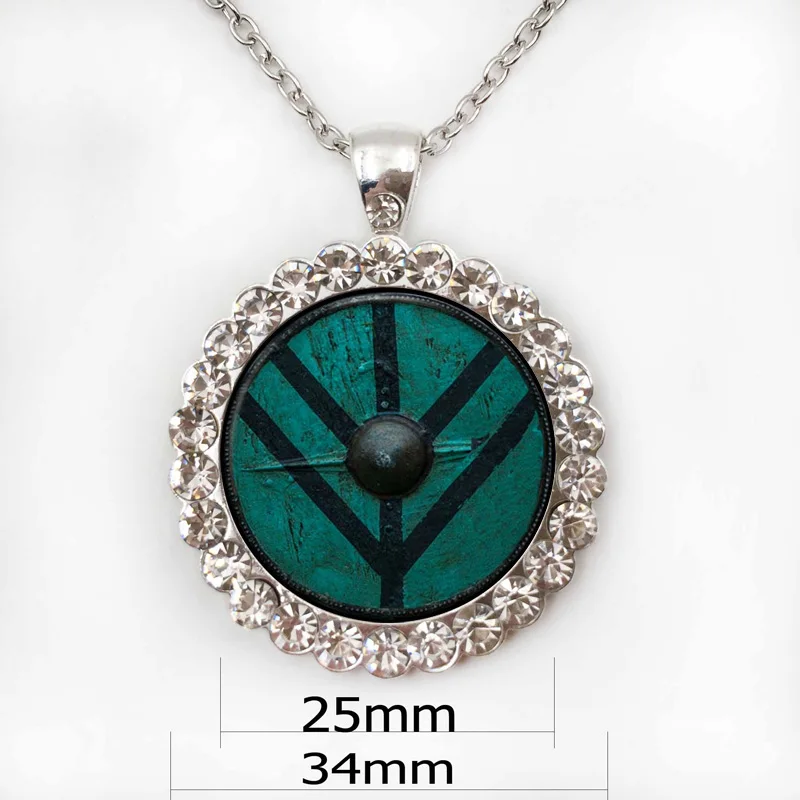 16Necklace25mm Новое поступление кулон викинга щит лагертха кулон ювелирное изделие Cothic стекло кабошон ожерелье подвеска, амулет подарки HZ1 - Окраска металла: 16Necklace25mm