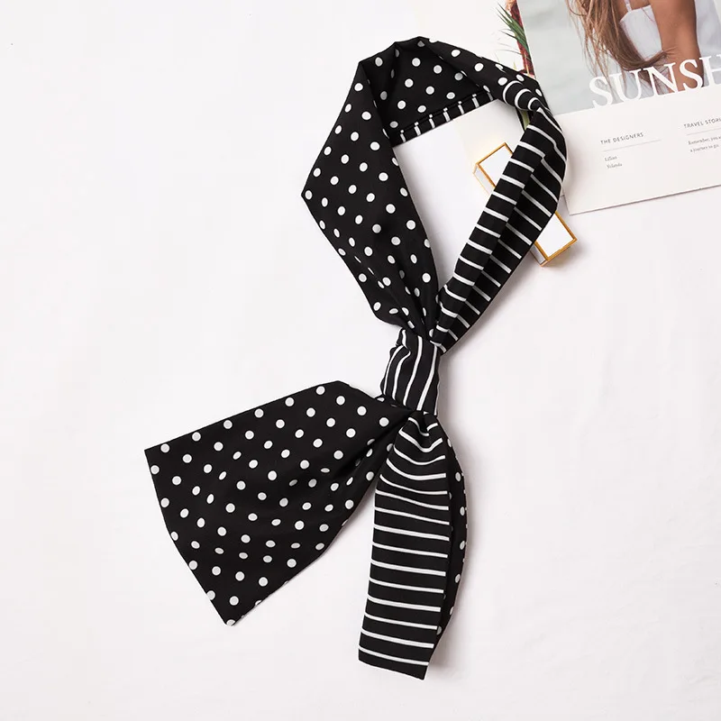 Женский шарфик в горошек узкий шарф стиле ретро повседневный 2019|Женские шарфы| |