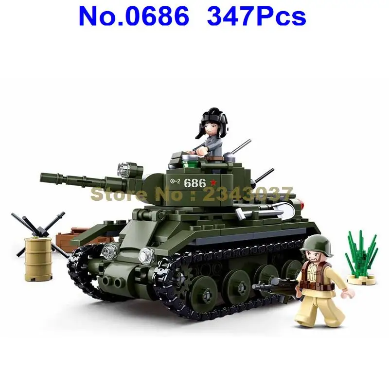 Sluban 0686 347 шт. военные Ww2 Вторую мировую войну Bt 7 Танк строительные блоки 2