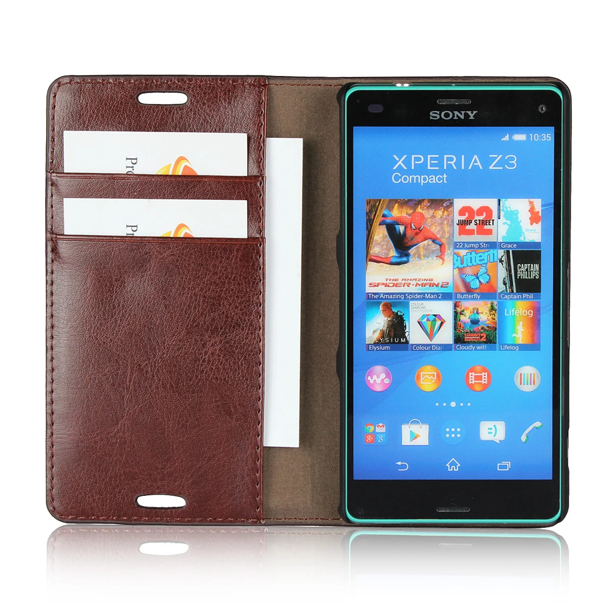 Роскошный чехол-кошелек Z3 Compact bag для Sony Xperia D5833 Премиум кожаный чехол откидной
