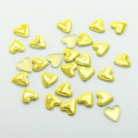 3d nail studs silver gold alloy nail art rhinestones heart shaped 6mm decoration design accessory nail supplies