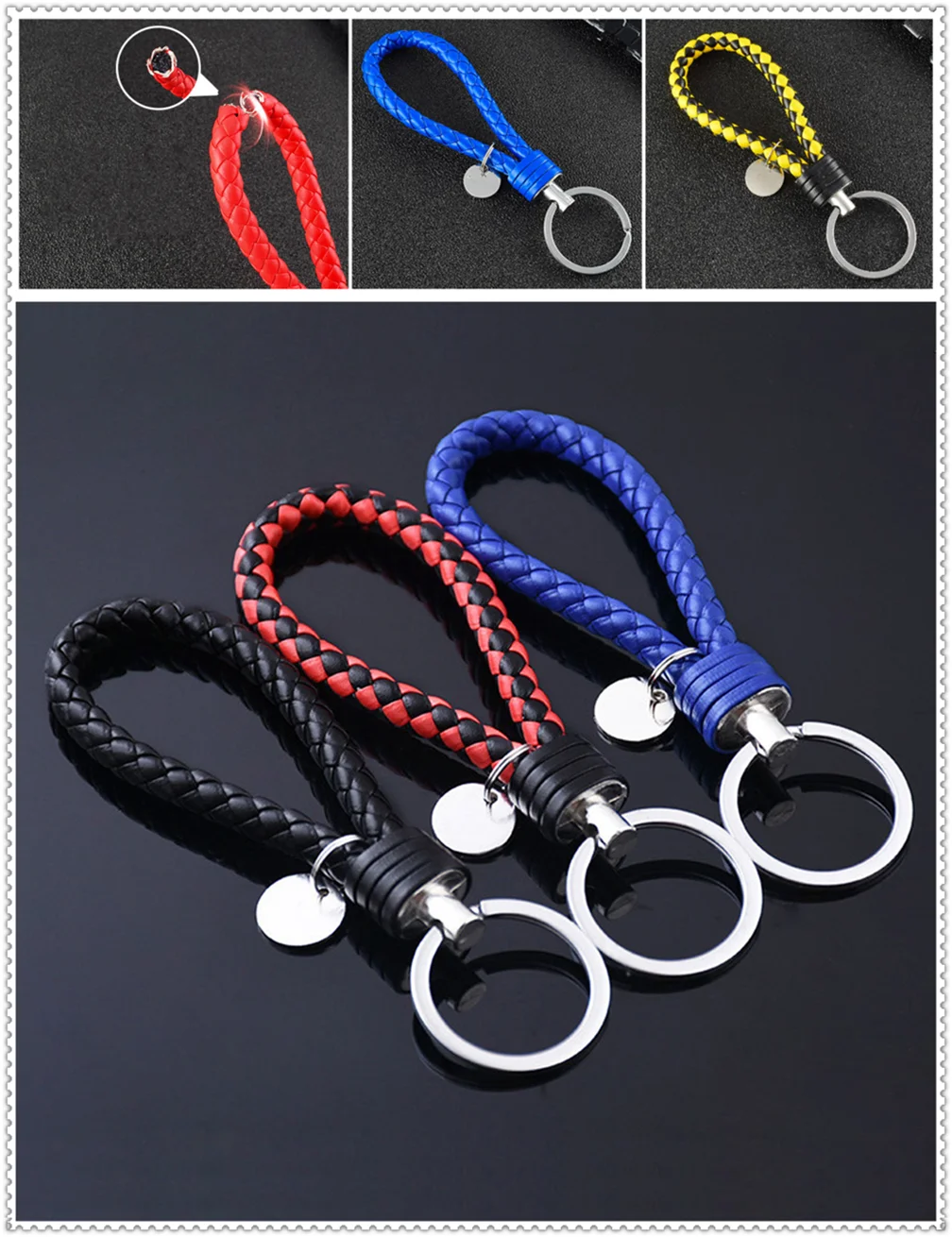 Универсальные аксессуары для мотоцикла и автомобиля тканый кожаный брелок