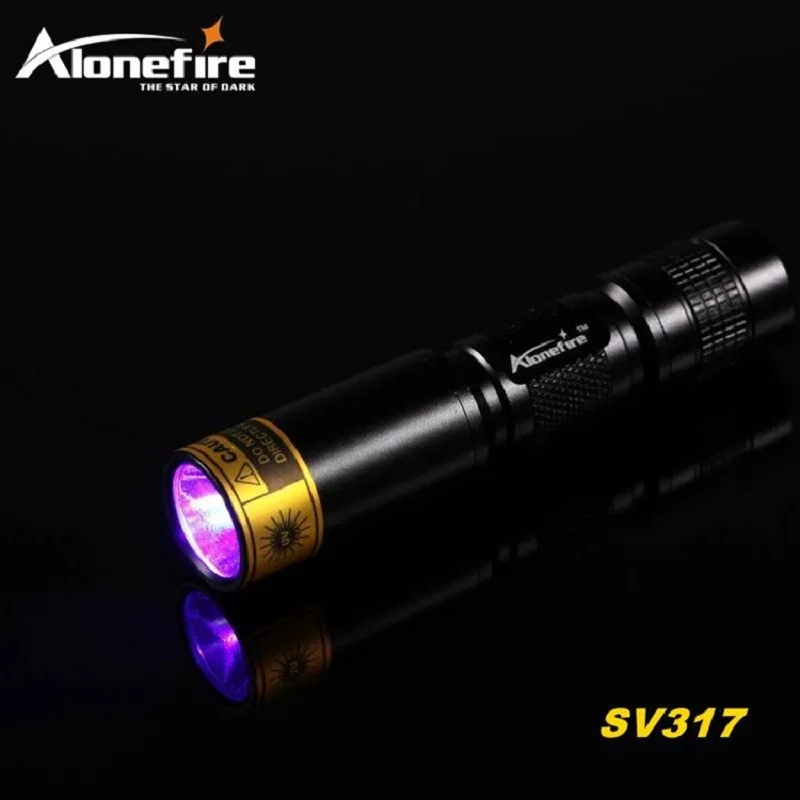 Аутентичные ALONEFIRE SV317 365nm UV светодиодная вспышка светильник фонари лампы