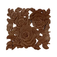 rose flower wood applique european trim decorative decals door and table decorated with carved home decoration accessories
