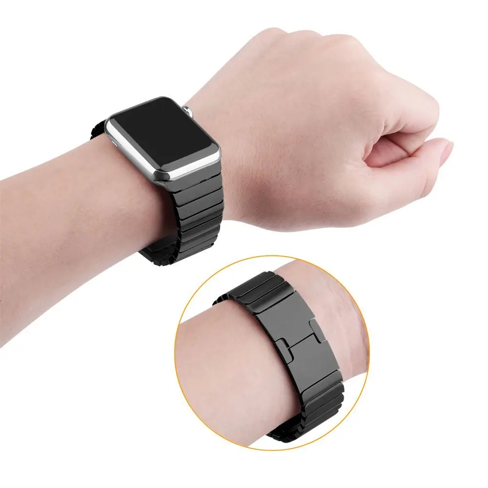 Модные наручные часы для apple watch series 5 4 3 2 1 ремешок из нержавеющей стали для iwatch edition 38 4 42 44 мм браслет