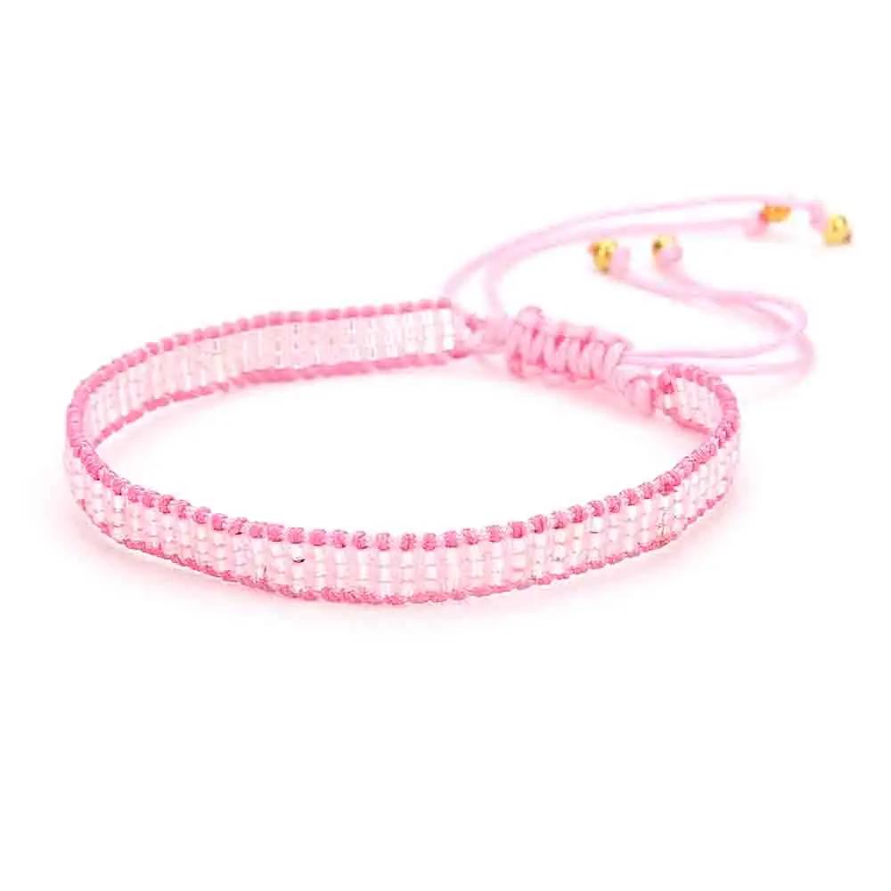 Shinus Evil Eye розовый браслет в форме губ Miyuki Pulseras Mujer цвет Стильные Драгоценности Бохо оригинальная бусинка ткацкий станок Bileklik ручной работы Moxico