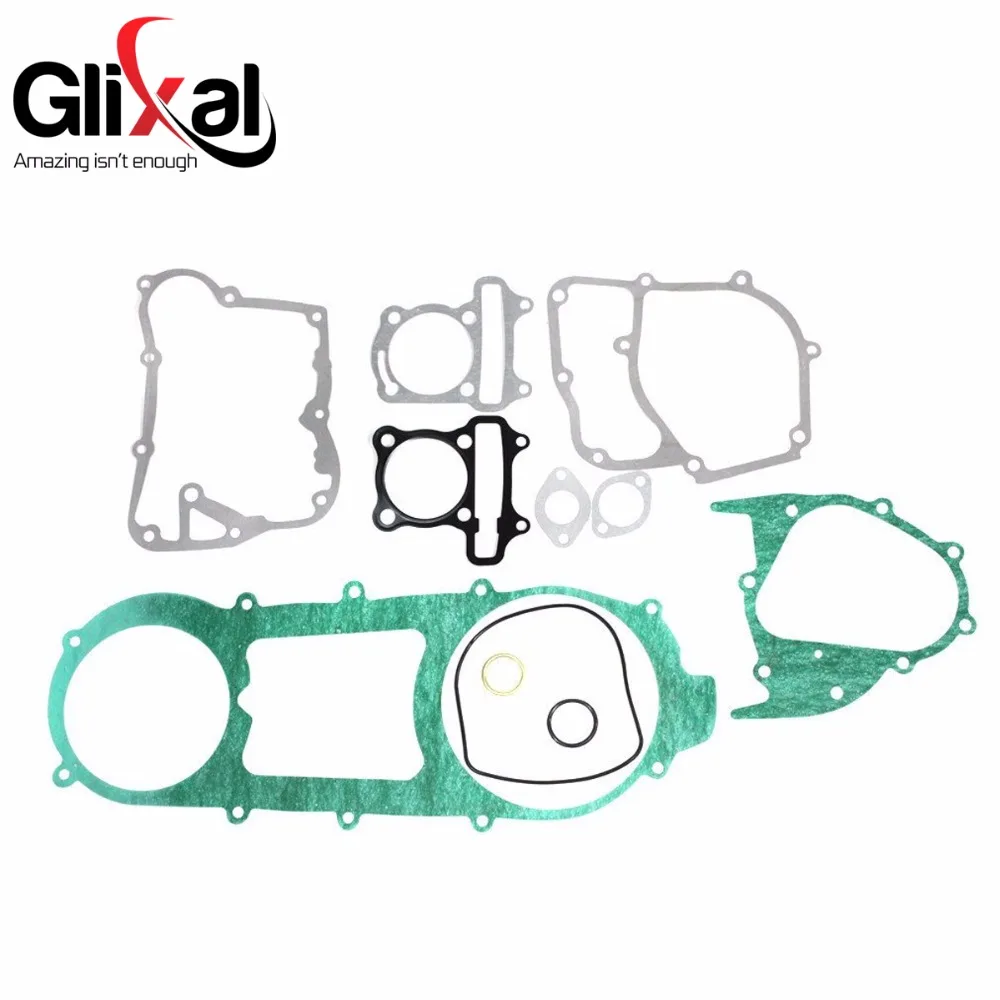 Glixal 150cc 57,4 мм GY6 Полный Бумажный Комплект прокладок двигателя для 157QMJ скутера мопеда ATV Go-Kart
