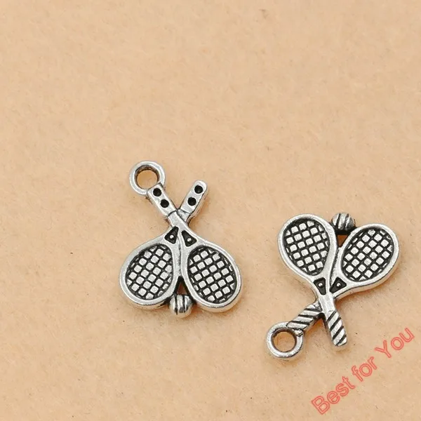 10 шт. античные посеребренные теннисные Подвески для изготовления ювелирных