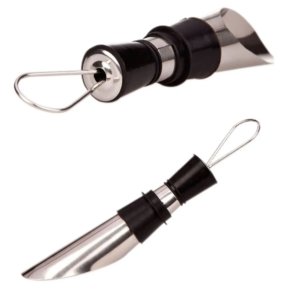 2 в 1 Нержавеющая сталь бутылки ликера аэрация вина носик и заливщик фиксаторы