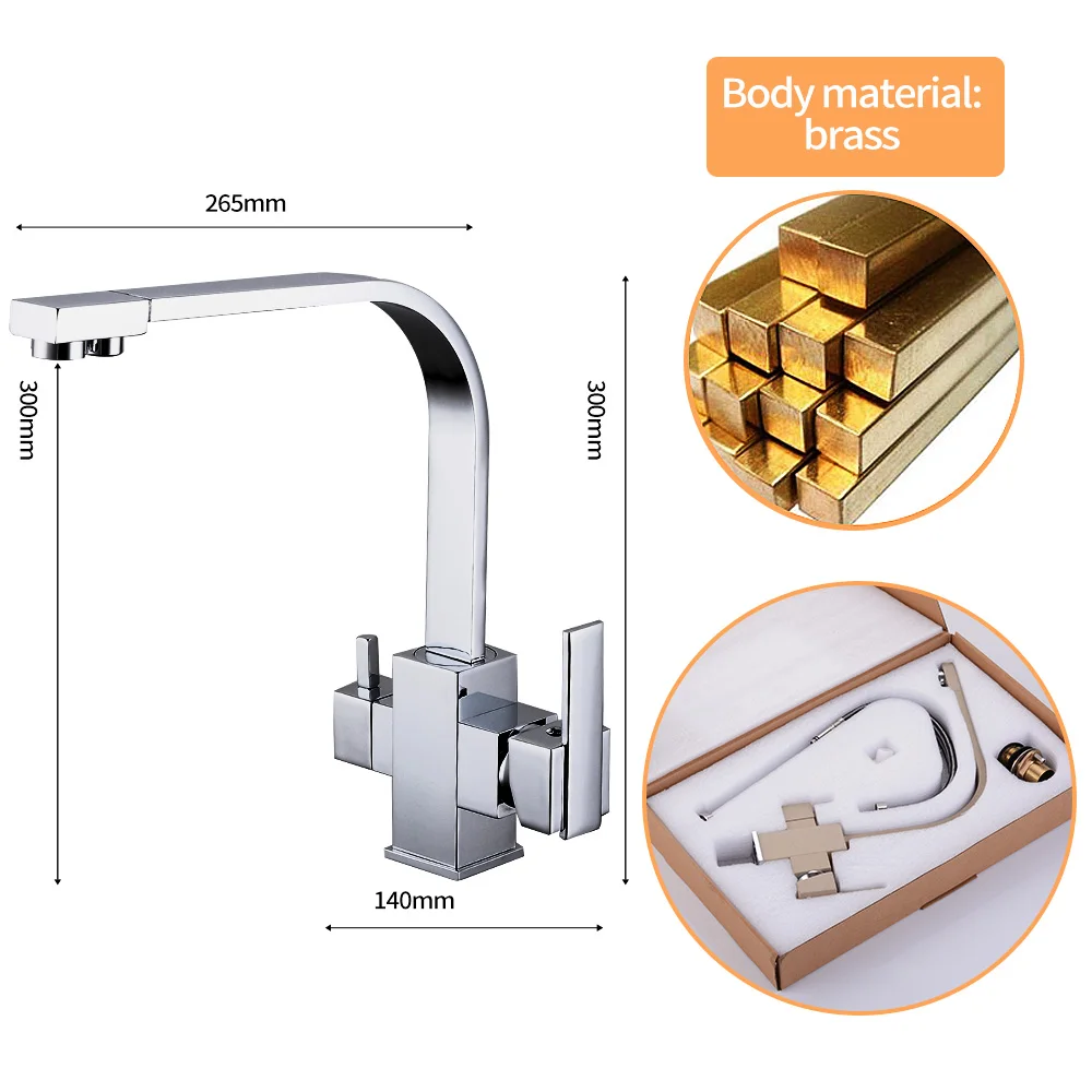 Новый стиль бежевый кухонный кран для воды Purifica с фильтруемой водой правый угол