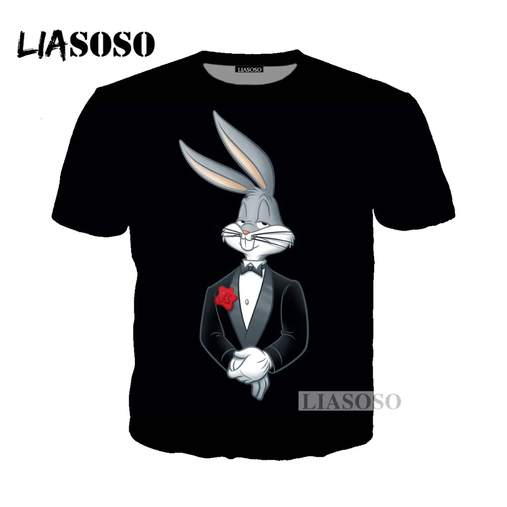 LIASOSO Новая летняя обувь для мужчин и женщин футболка с мультипликационным