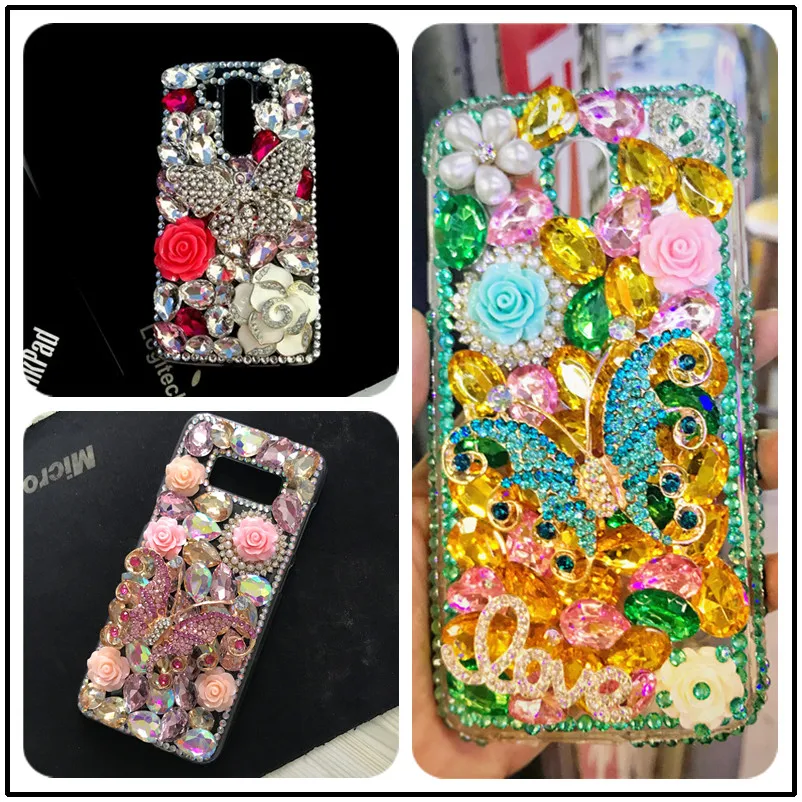 Чехол XINGDUO для iphone XS с 3D бабочкой блестящими стразами сделай сам розовая роза