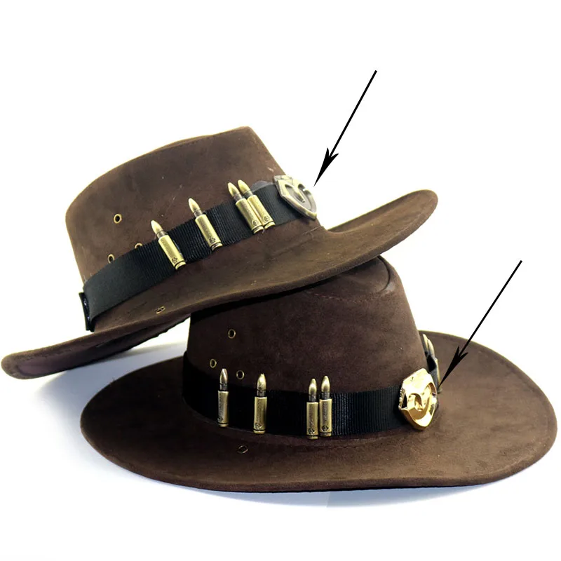 McCree значок шапка западный ковбой костюм реквизит герой пиратская шляпа косплей игра аксессуар OW для взрослых мужчин женщин подростков мальчиков Хэллоуин