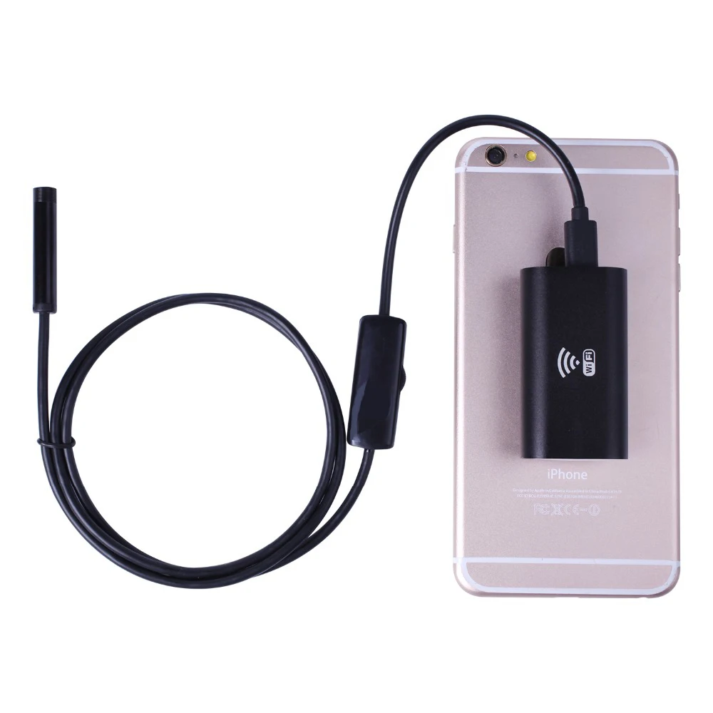 WIFI эндоскоп камера Мини водонепроницаемый мягкий кабель Инспекционная 8 мм USB