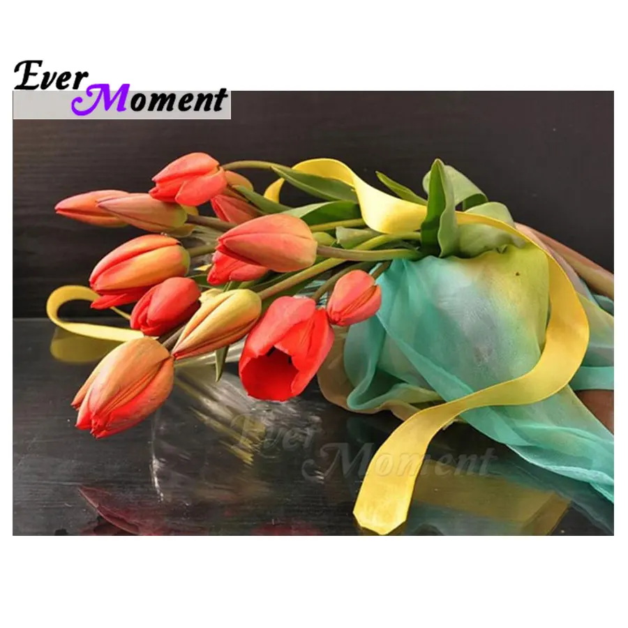 Ever Moment Diamond Painting Cross Stitch Needlework Picture Of Rhinestone 5D DIY Embroidery Rose Flower Mosaic S2F1727 | Дом и сад