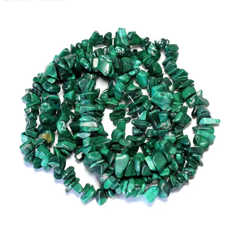 malachite Нитей 87 см гравий неправильной формы 5-природный камень 8 мм бусины для изготовления ювелирных изделий Кристалл оникс DIY браслет ожерелье 34,5'' - Цвет: malachite