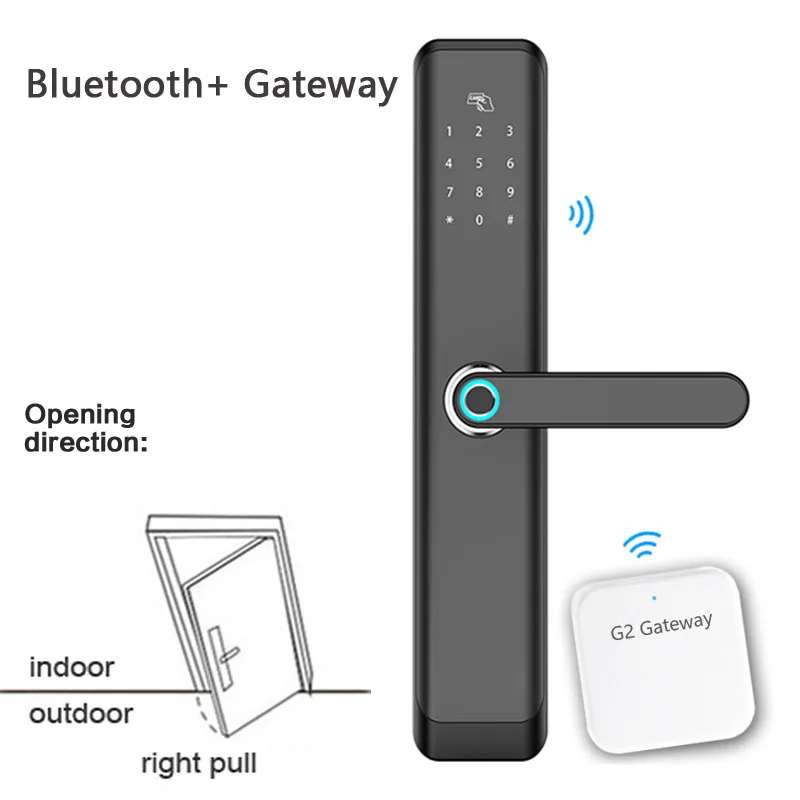 bluetooth gateway Биометрический смарт-замок с отпечатком пальца, Bluetooth, Wifi, шлюз, приложение, дверной замок, код доступа, RFID замки, интеллектуальные замки для дома, 2019NEW - Цвет: bluetooth gateway