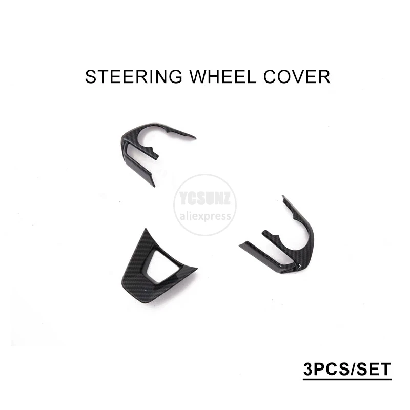 YCSUNZ ABS carbon fiber Interior door handle panels interior parts car styling car interior accessories For toyota rav4 - Цвет: steering-wheel-cover
