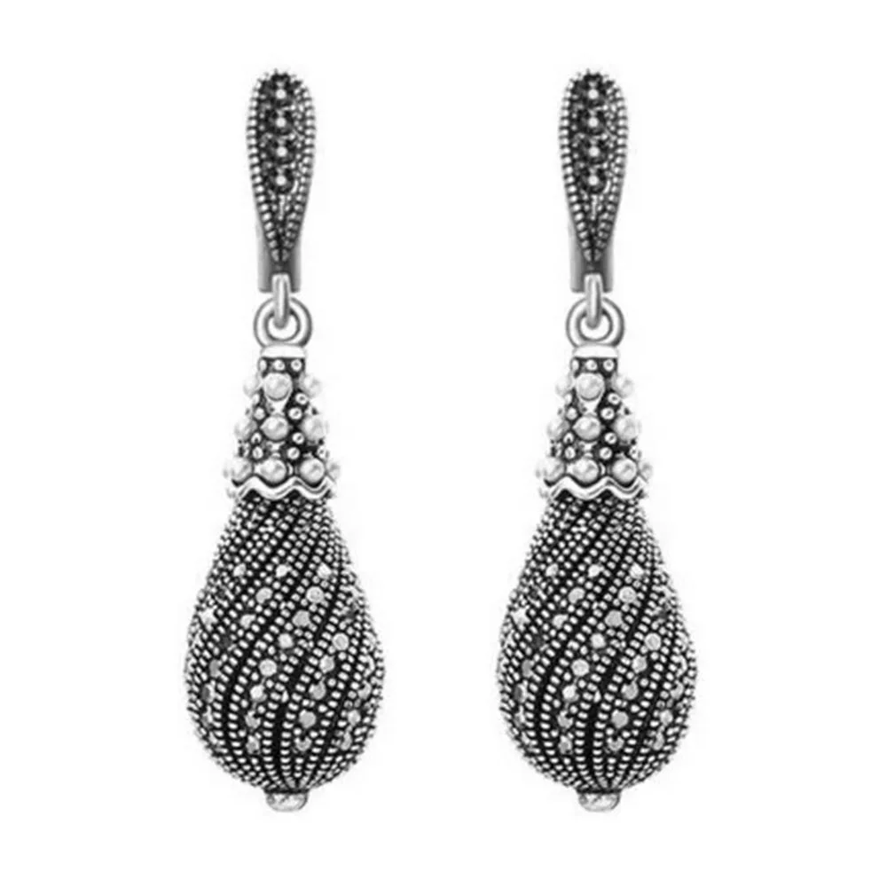 Ретро серое черное винтажное ювелирное изделие наборы для женщин перальная