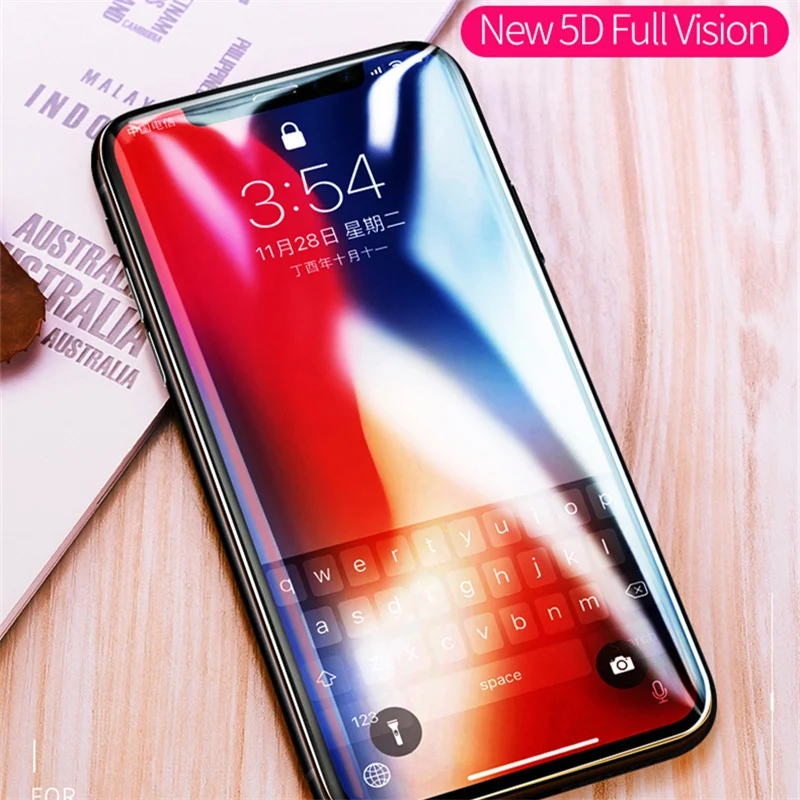 MSVII защита экрана закаленное стекло для iPhone X 10 5D полное покрытие iPhone10 мягкий