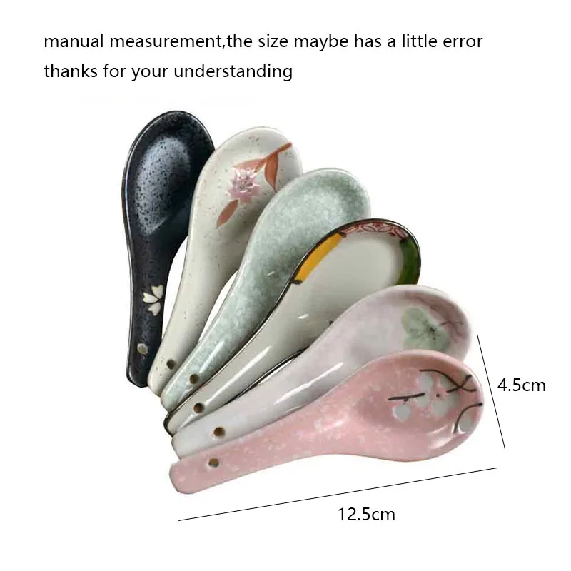 2 шт./лот винтажная ложка керамические ложки для супа маленькие риса домашняя