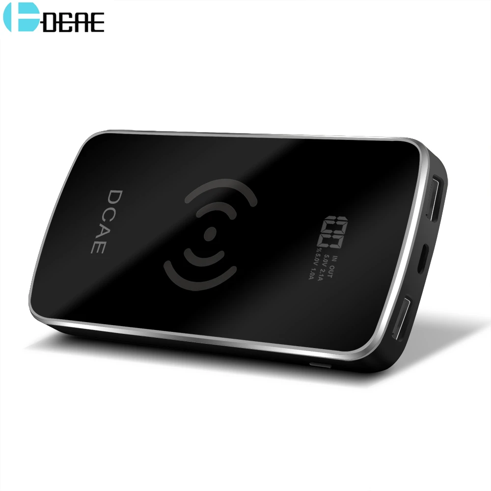 DCAE 2 USB Qi Беспроводное зарядное устройство Power Bank 10000 мАч для iPhone XS Max XR X 8 Samsung Note 9 S9 S8