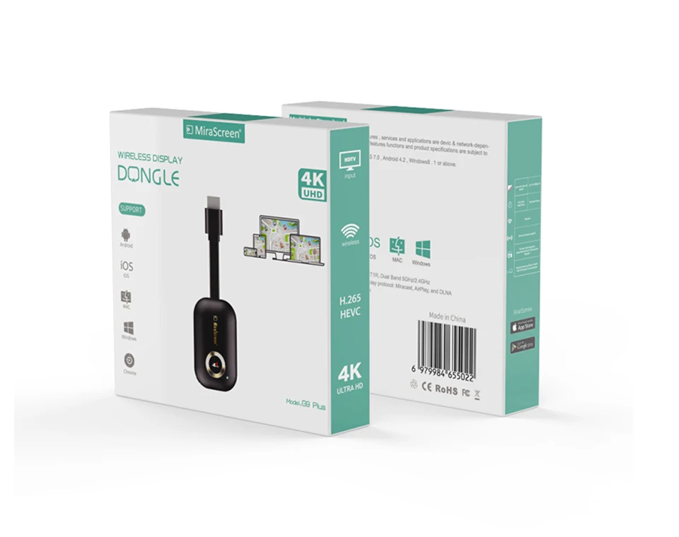 Mira экран G9 Plus 2,4G 5G 4K беспроводной HDMI Android tv stick Miracast приемник Airplay Wifi ключ зеркальный экран стример литой