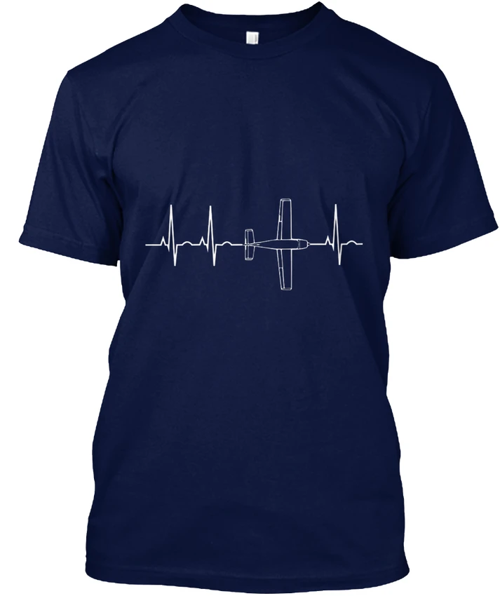 Самолет пилот сердцебиение популярная футболка без тегов T-Shirt100 % хлопок
