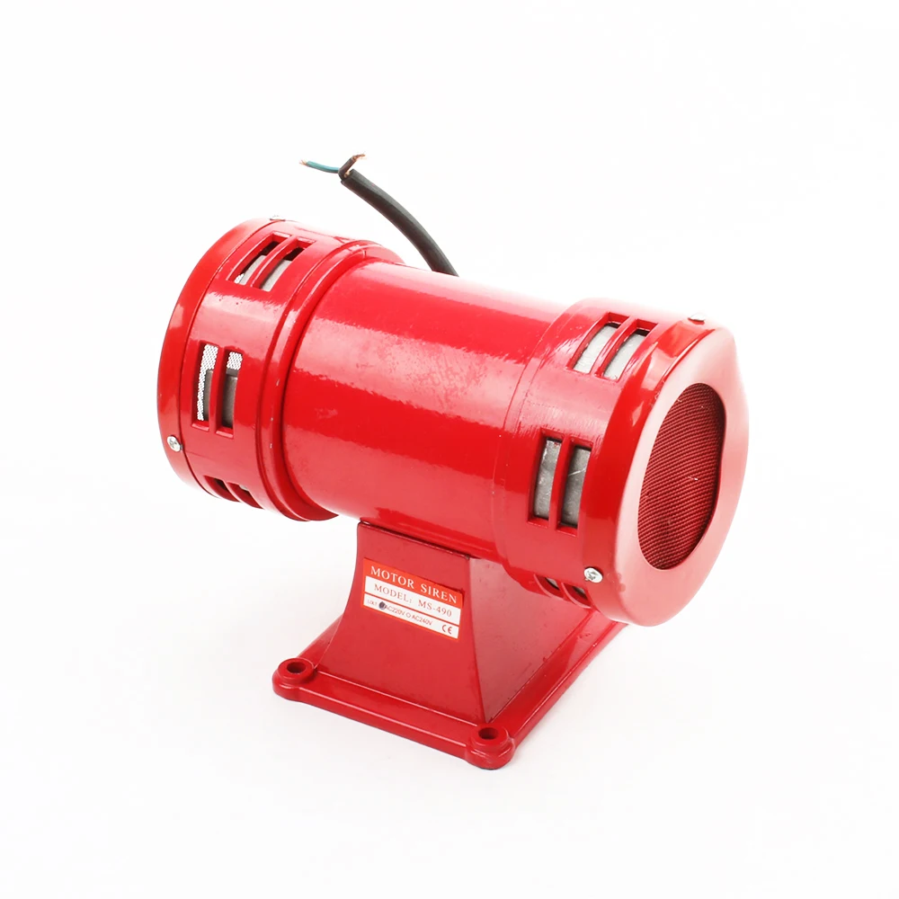 MS-490 220VAC 120dB красный металл двигатель сирена промышленная сигнализация звук Электрический предохранитель от кражи