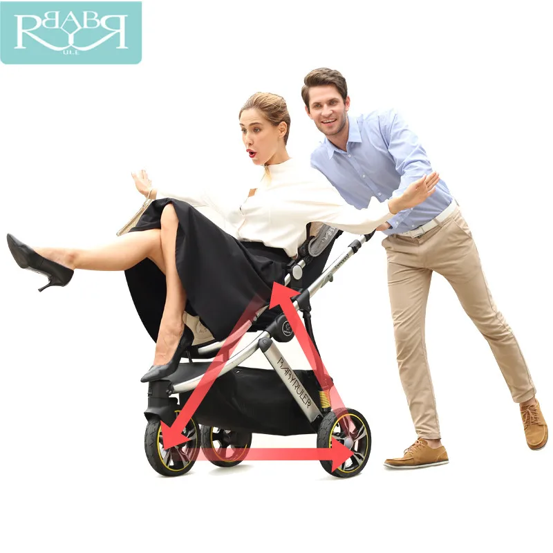 Babyruler/детская коляска 3 в 1 с высоким пейзажем, 3 цвета, алюминиевая Роскошная складная детская коляска для новорожденных, детская коляска