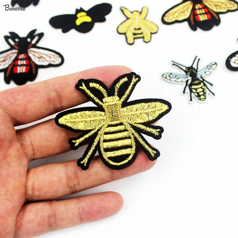 Insect Embroidery Bee Beetle Iron on Patches For Clothing Sewing Badges Appliques Stickers for Jacket Bags Accessories