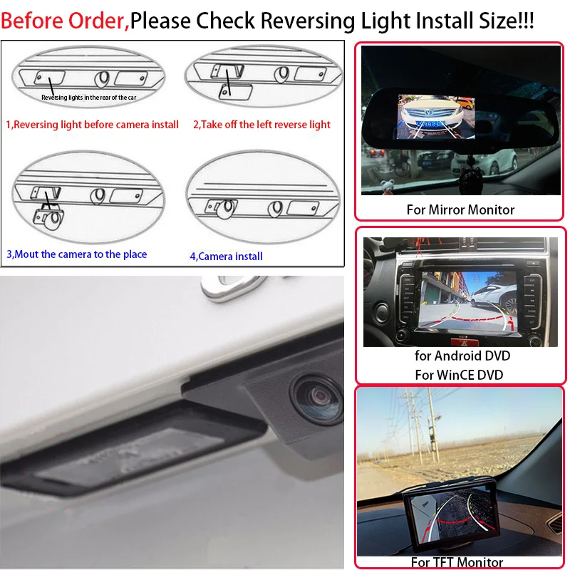 

Car Rear View Parking Camera Intelligent Dynamic Trajectory Line CCD Night Vision For Audi A3 A4 A6 A8 Q5 Q7 A6L