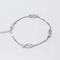 new arrival temperament sweet fish silver plated jewelry hollow cute animal personality gift bracelets sl029
