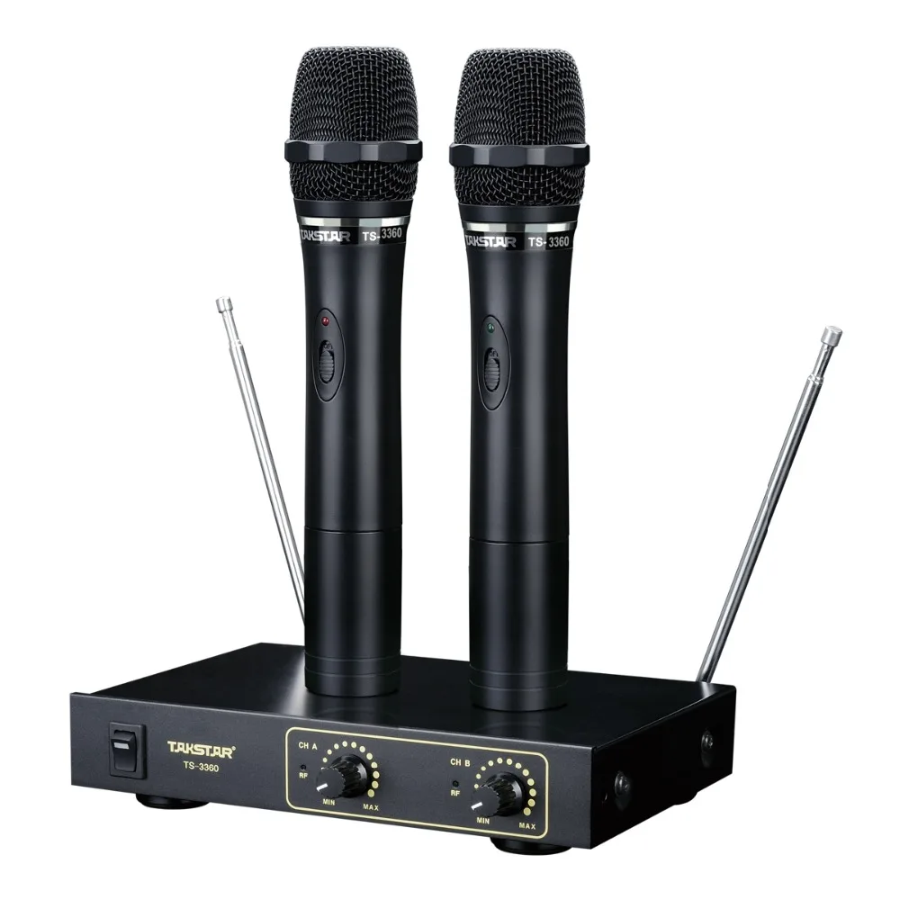 Takstar TS 3360 2 канальный VHF беспроводной микрофон с 6 3 мм смешанным выходом может