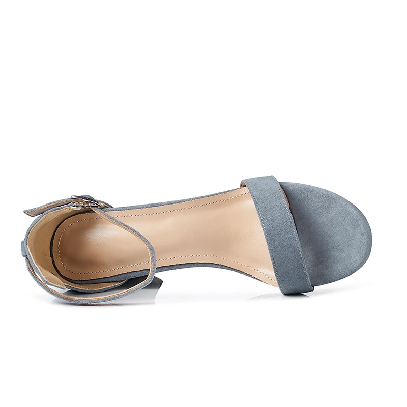 Женская летняя замшевая обувь на массивном каблуке Размеры 33 40|Боссоножки и