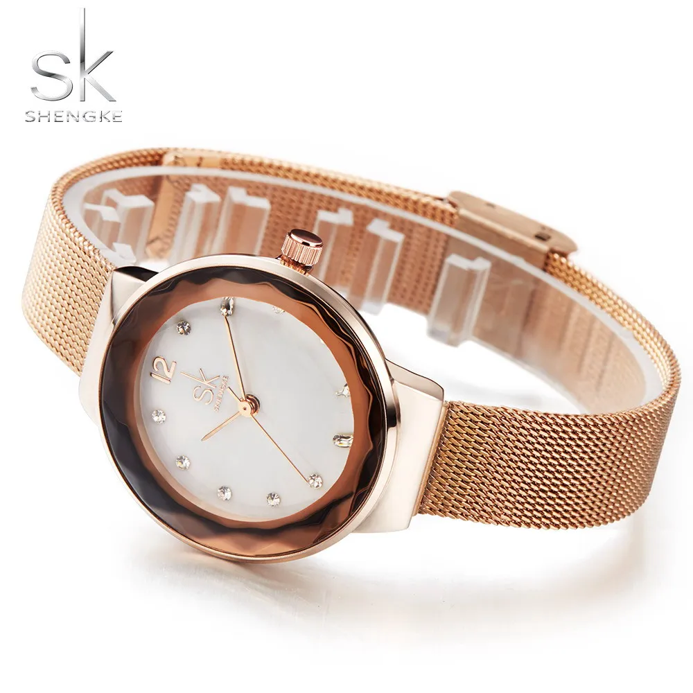 SK 2018 новые модные часы Montre Femme из нержавеющей стали серебряные наручные роскошные