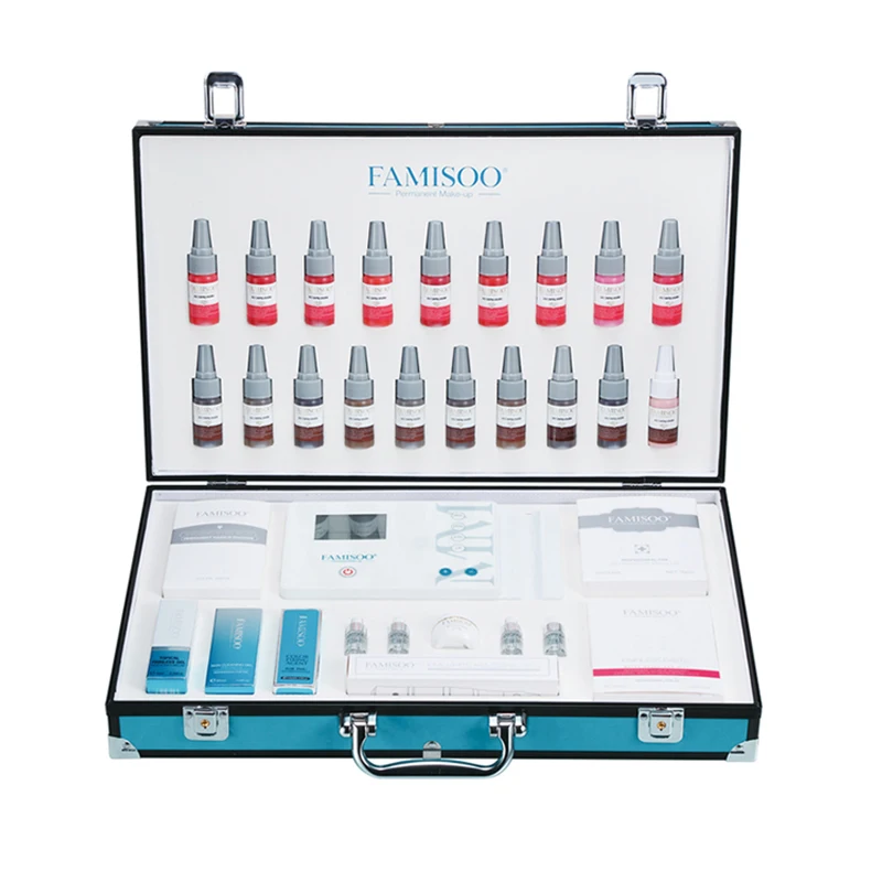 

FAMISOO Tattoo Kit Permanent Tattoo Machine Kit Digital Lip/Eyebrow Tattoo Pen Gun Permanent Makeup Machine Kis Cartridge Needle