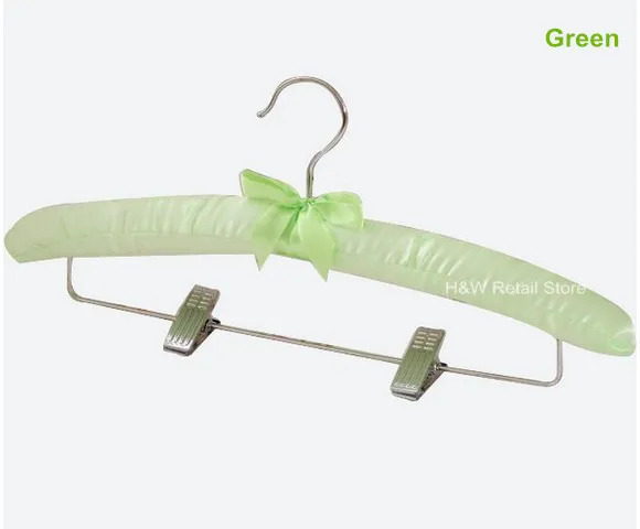 [Бесплатная доставка] красочные Сатиновые вешалки с металлическими зажимами для