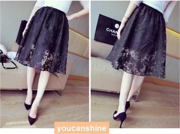 Женская шифоновая юбка-пачка до колен белая средней длины с высокой талией