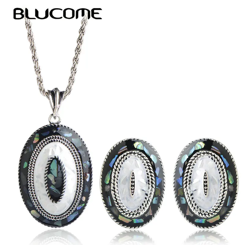 Женский Ювелирный Комплект Blucome комплект из колье и серёг с круглым кулоном