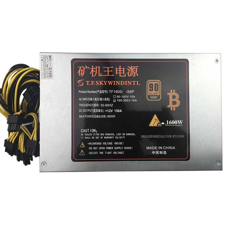 Блок питания для компьютера 1600 Вт блок майнинга биткоинов ПК antminer s7 asic s9 Ethernet